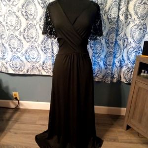 Black Lace back Maxi